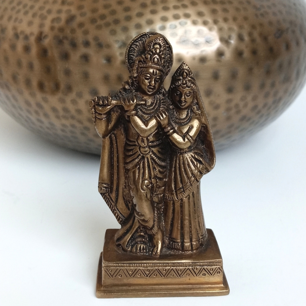 Solid Brass Antique / Vintage Figurine Sculpture from India 4 1/2”